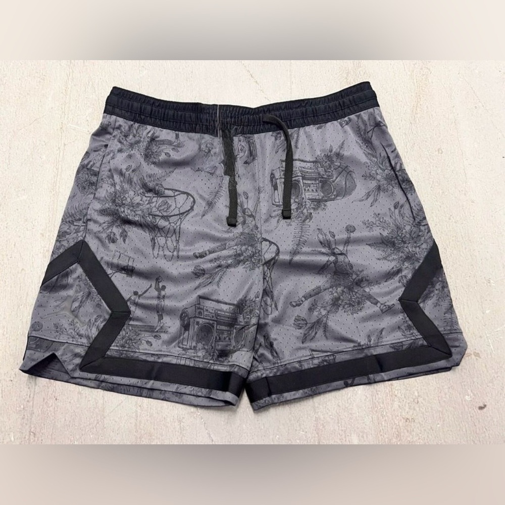 Jordan Printed Diamond Dri-FIT Sport Mesh Shorts Black XL  New No Tags